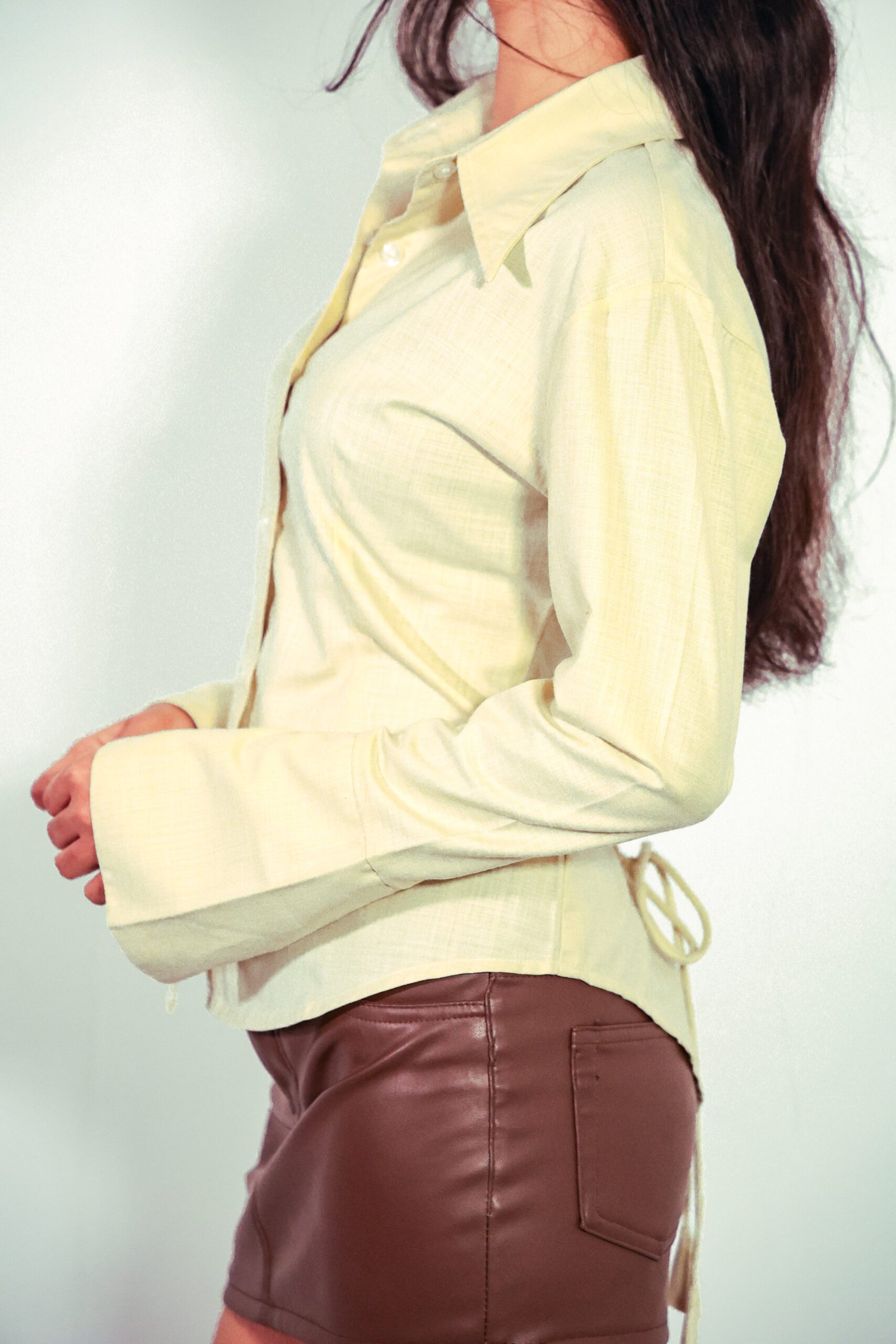 Spine tailored shirt - Soft pastel Yellow - Image 3